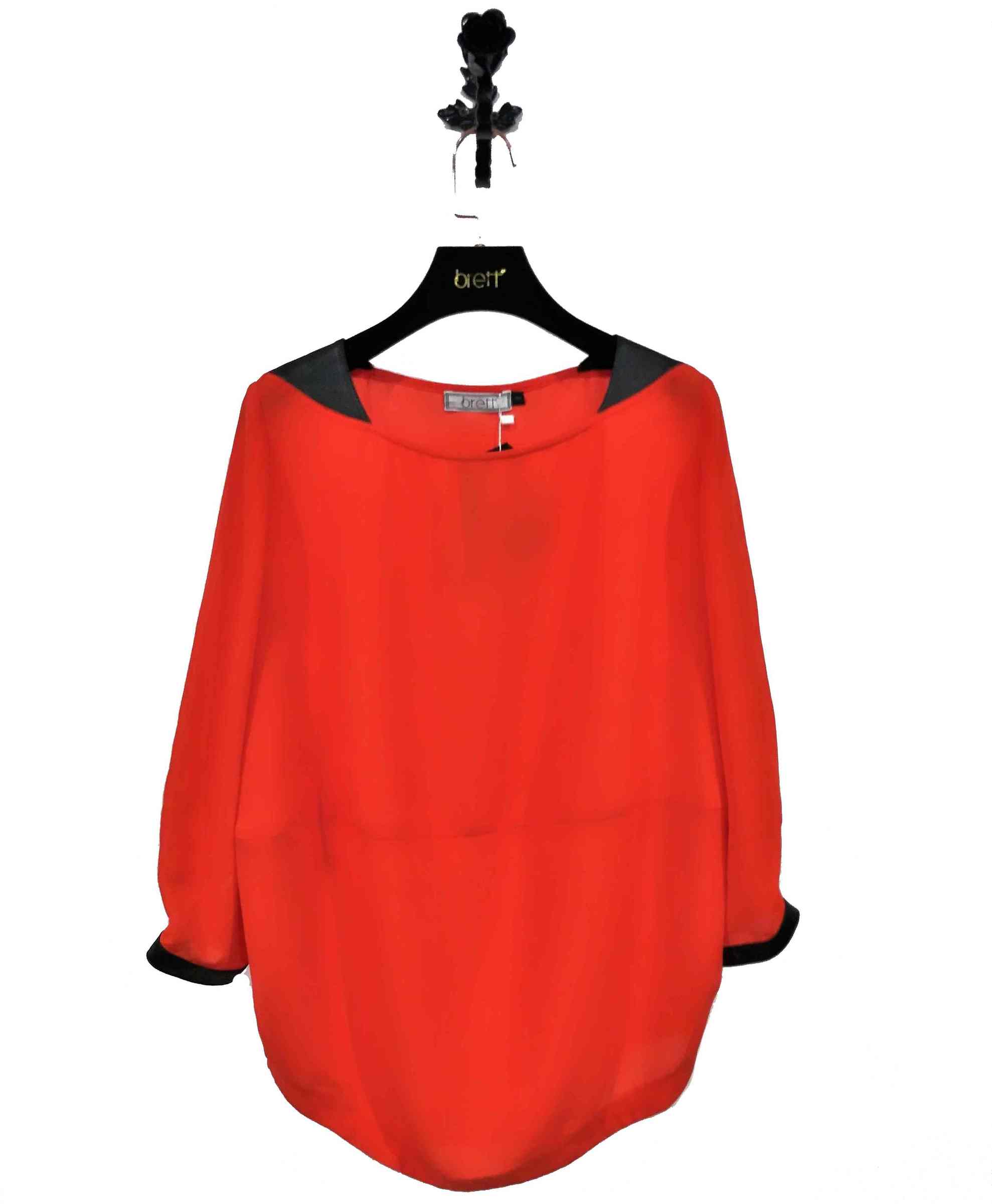 Latest ladies orange tops long sleeve with elastic hem tops for wholesale tunic tops and black leather (8).jpg