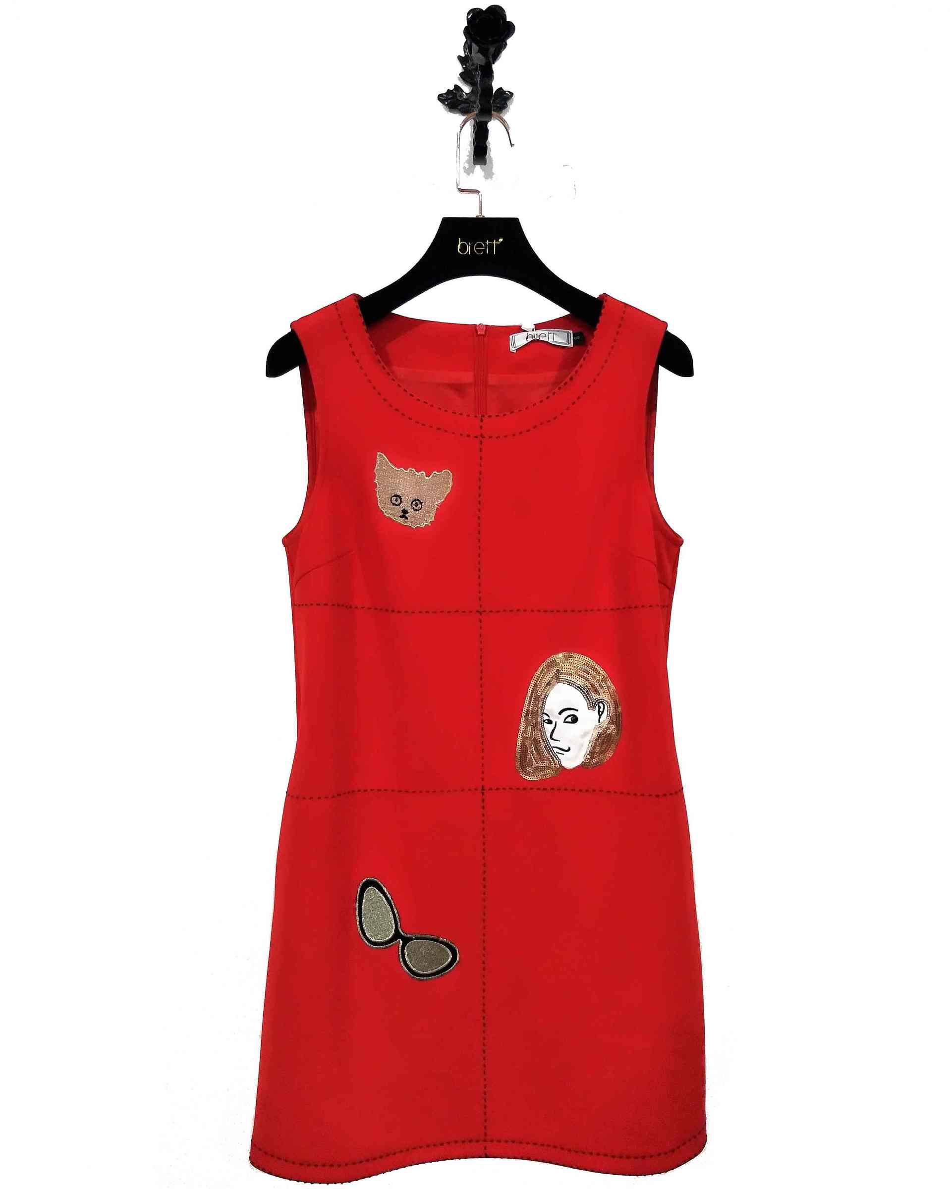 Fashion casual red appliqued dress ladies with Red Embroidered dress for Winter Sleeveless dress (7).jpg