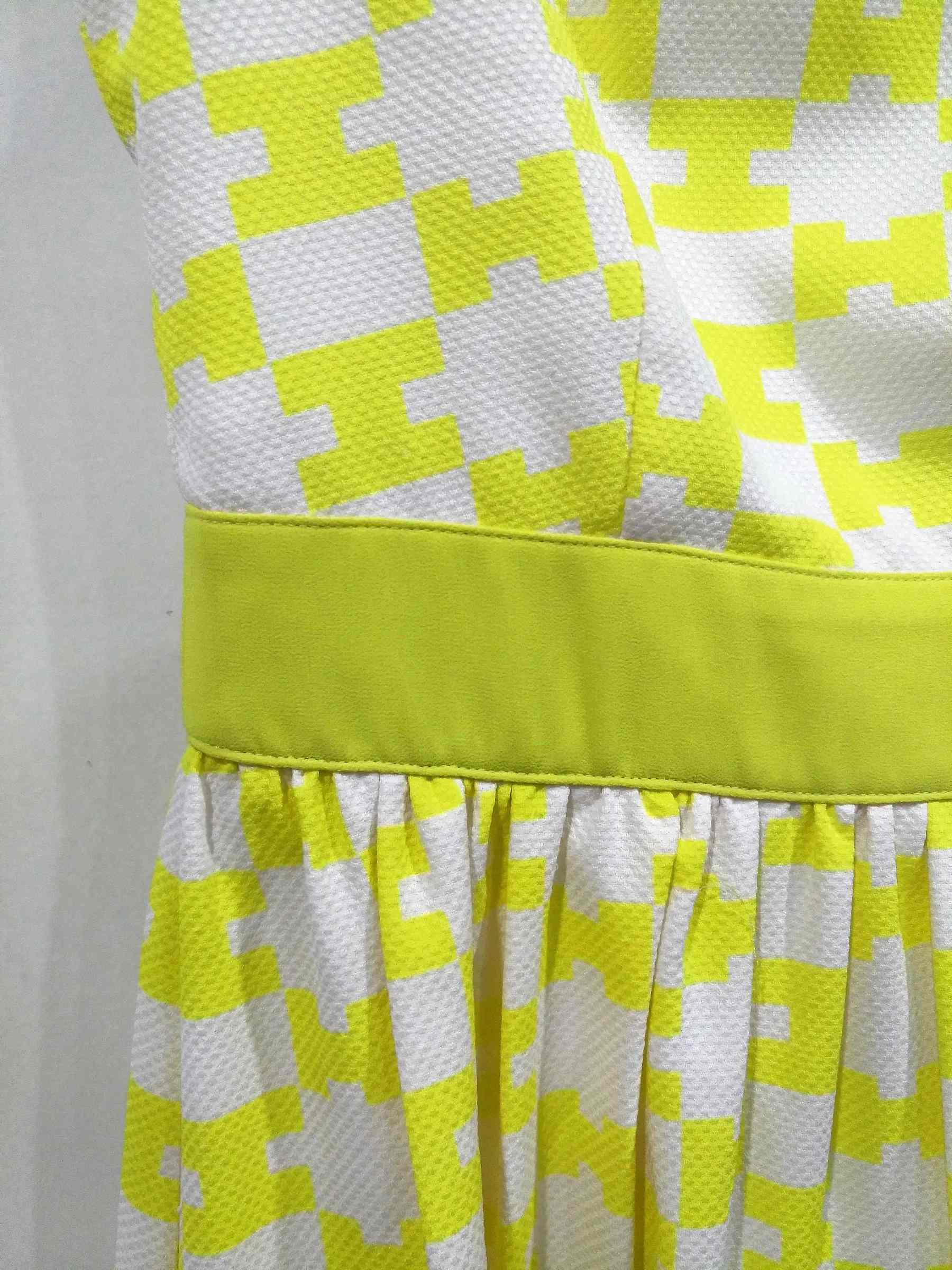 Yellow Jacquard dress design summer spring woman with Ruffle dress ladies for Yellow pleat dress mature clothing (8).jpg