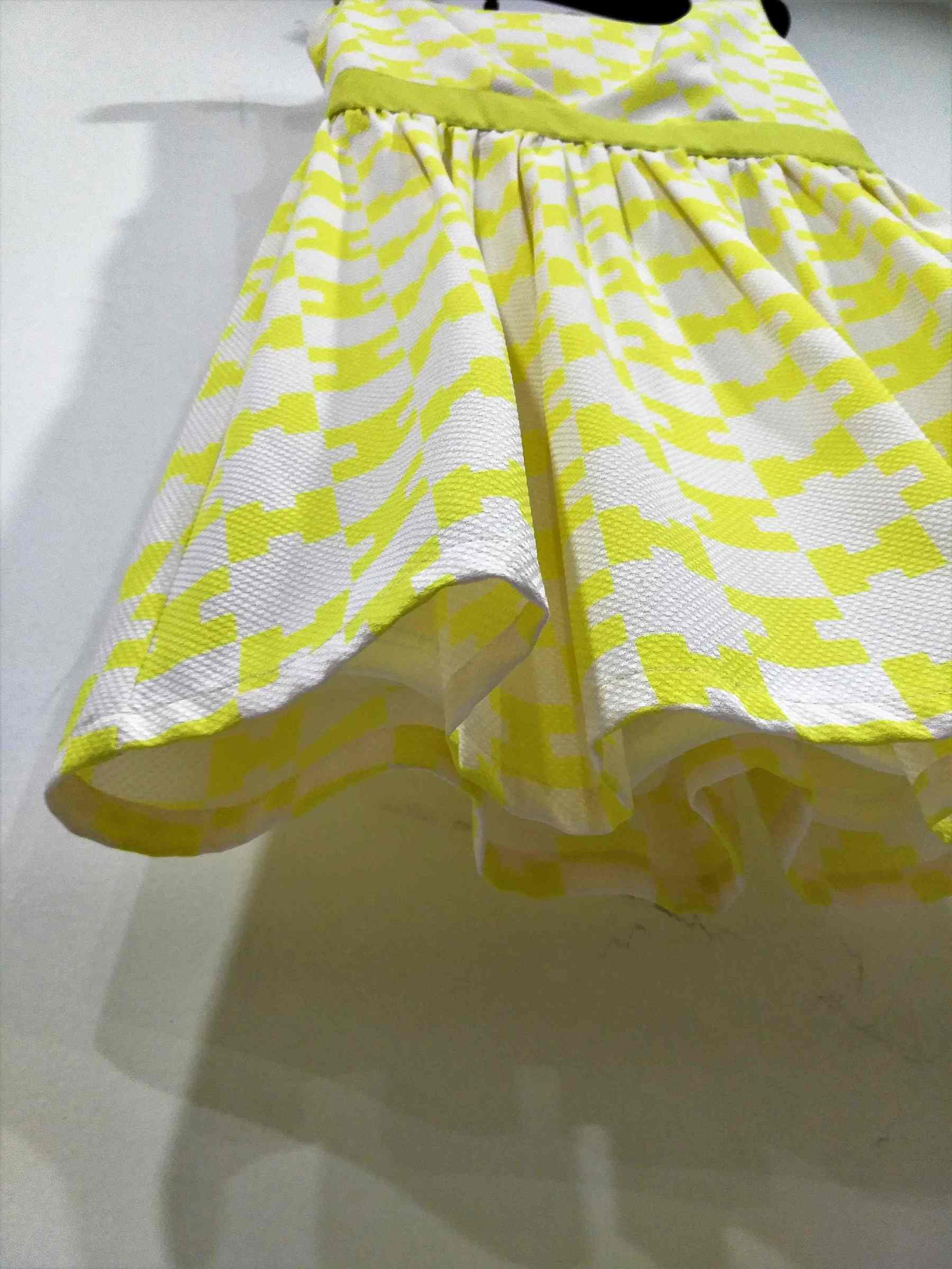 Yellow Jacquard dress design summer spring woman with Ruffle dress ladies for Yellow pleat dress mature clothing (8).jpg