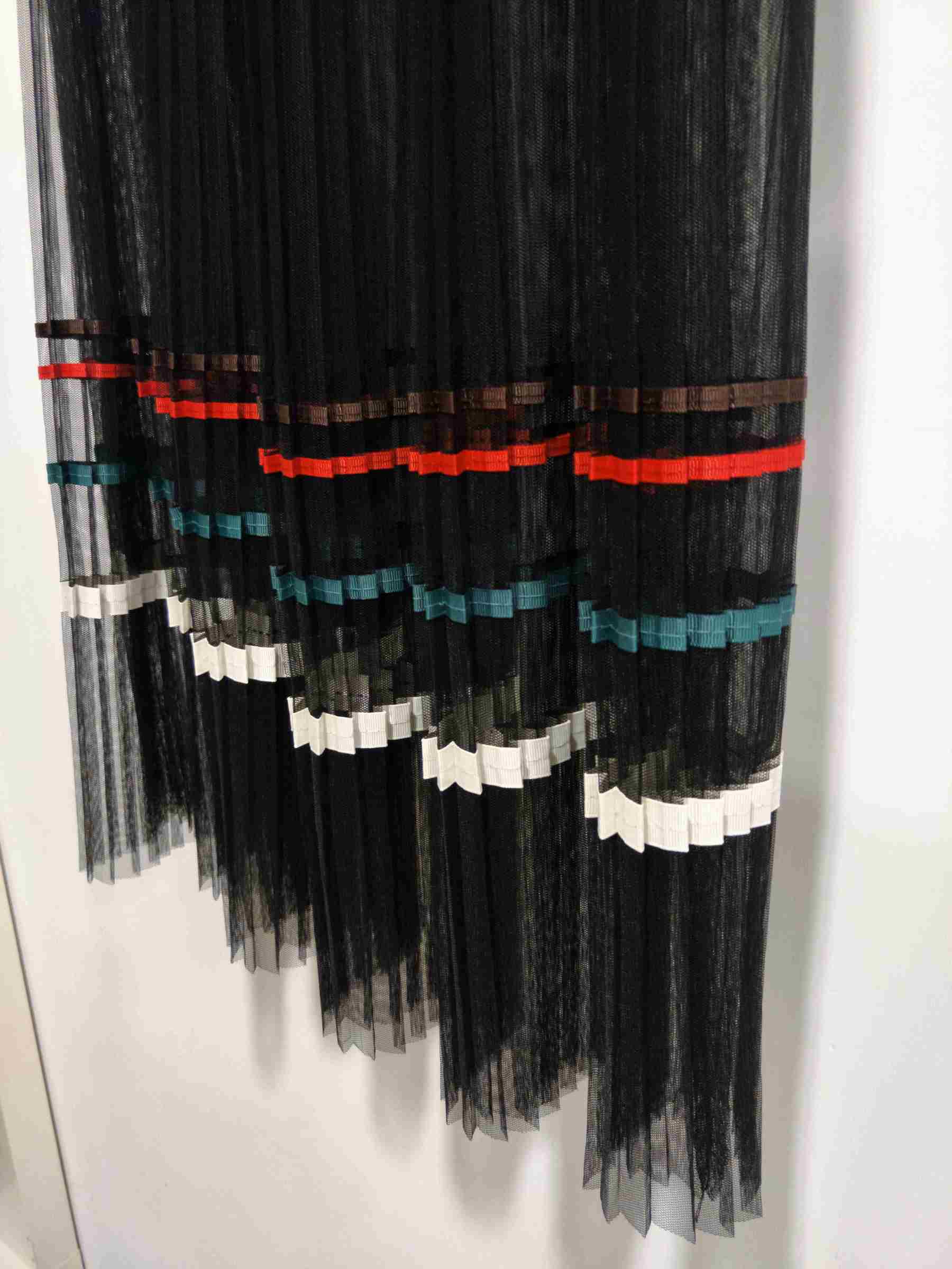2017 Half Pleated Skirts Fashion Design Black Mesh Skirt Elegant Latest Fashion Designer Ladies Skirt (2).jpg