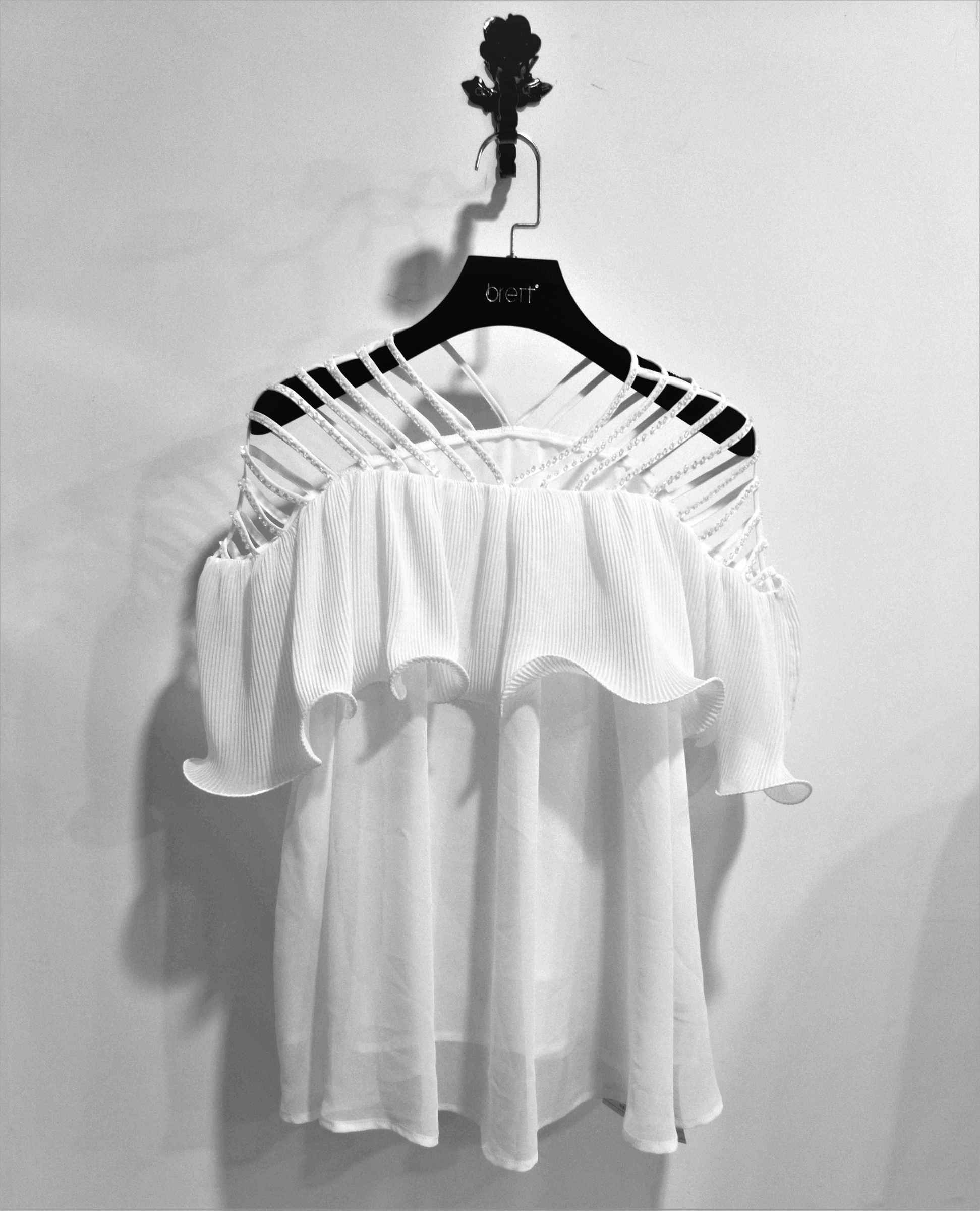Latest Chiffon Top for Woman Ladies Casual White Frill Georgette Chiffon Top with Ladies Pleated Chiffon 2018 Spring Style (8) (Copy).jpg