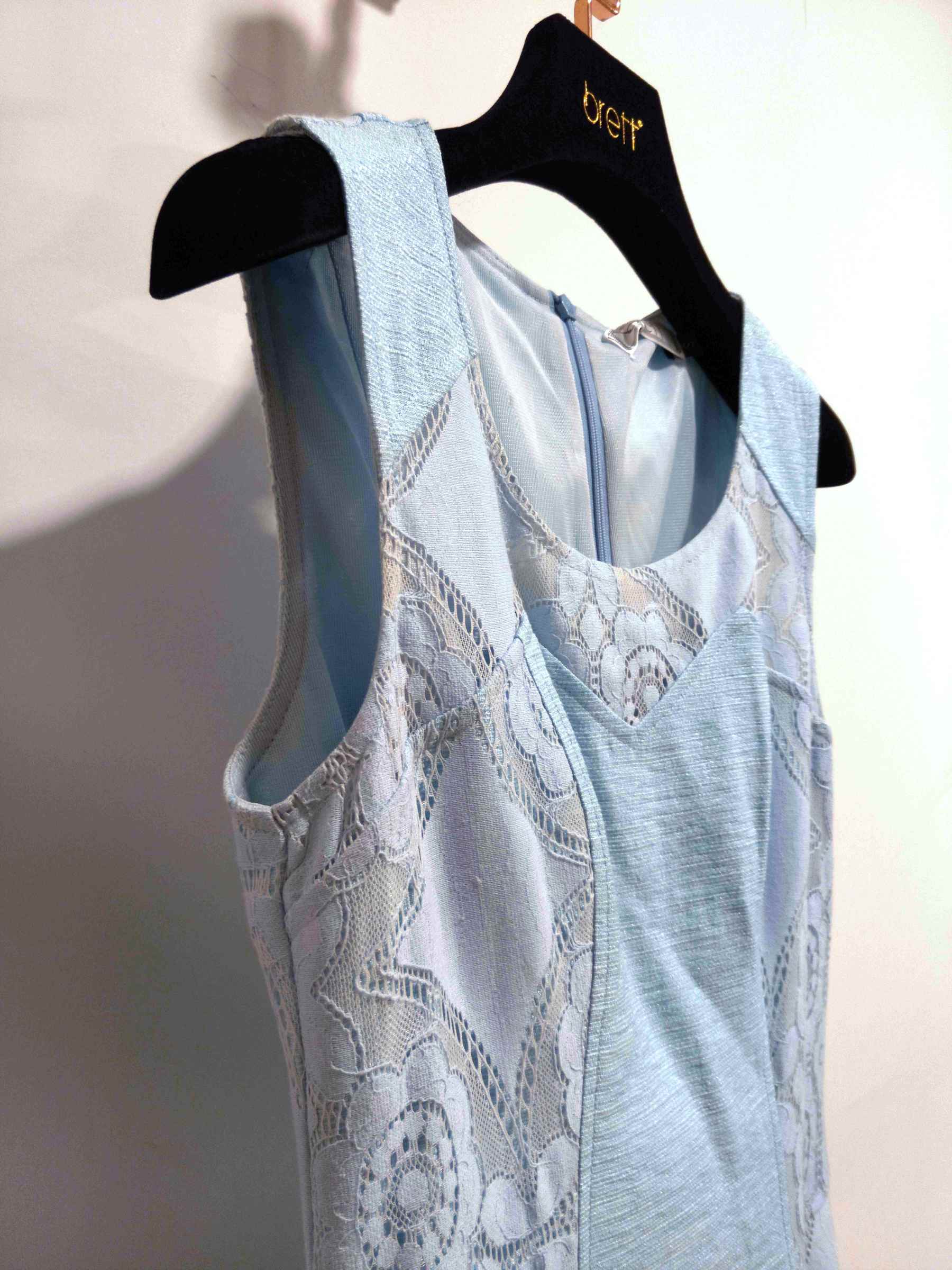 Woman Latest Design Cocktail Dress with Laced Sleeveless Plain Weave Blue Cocktail Dress for Elegant Woman (2) (Copy).jpg