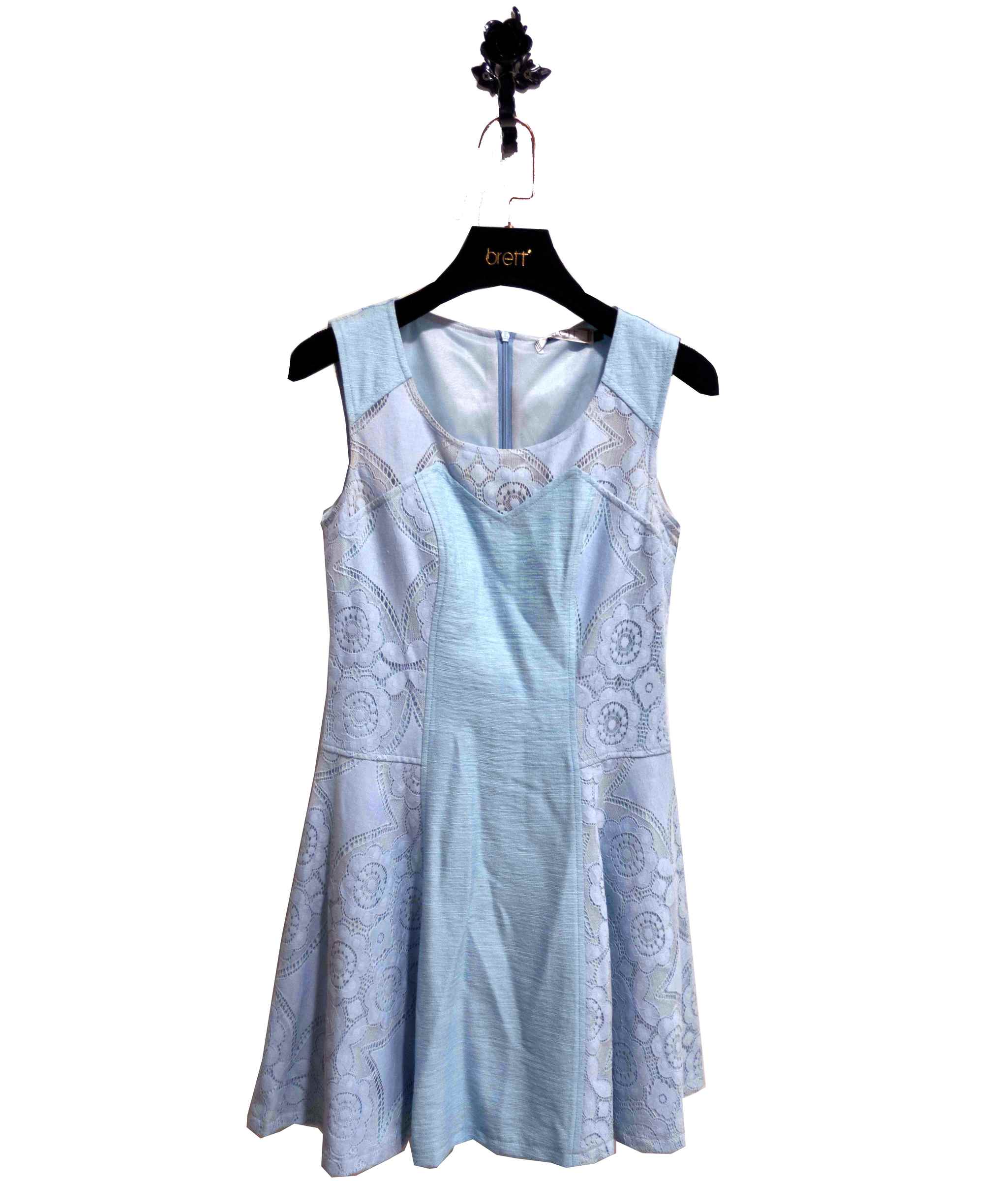 Woman Latest Design Cocktail Dress with Laced Sleeveless Plain Weave Blue Cocktail Dress for Elegant Woman (Copy).jpg