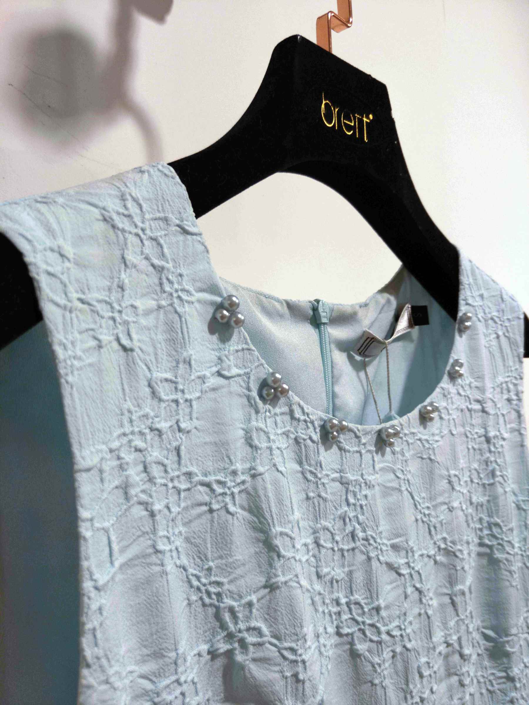 Woman Daily Casual Dress with Latest Nice Design Blue Jacquard Embroidered for Sleeveless Beautiful Ladies Casual Dress (Copy).jpg