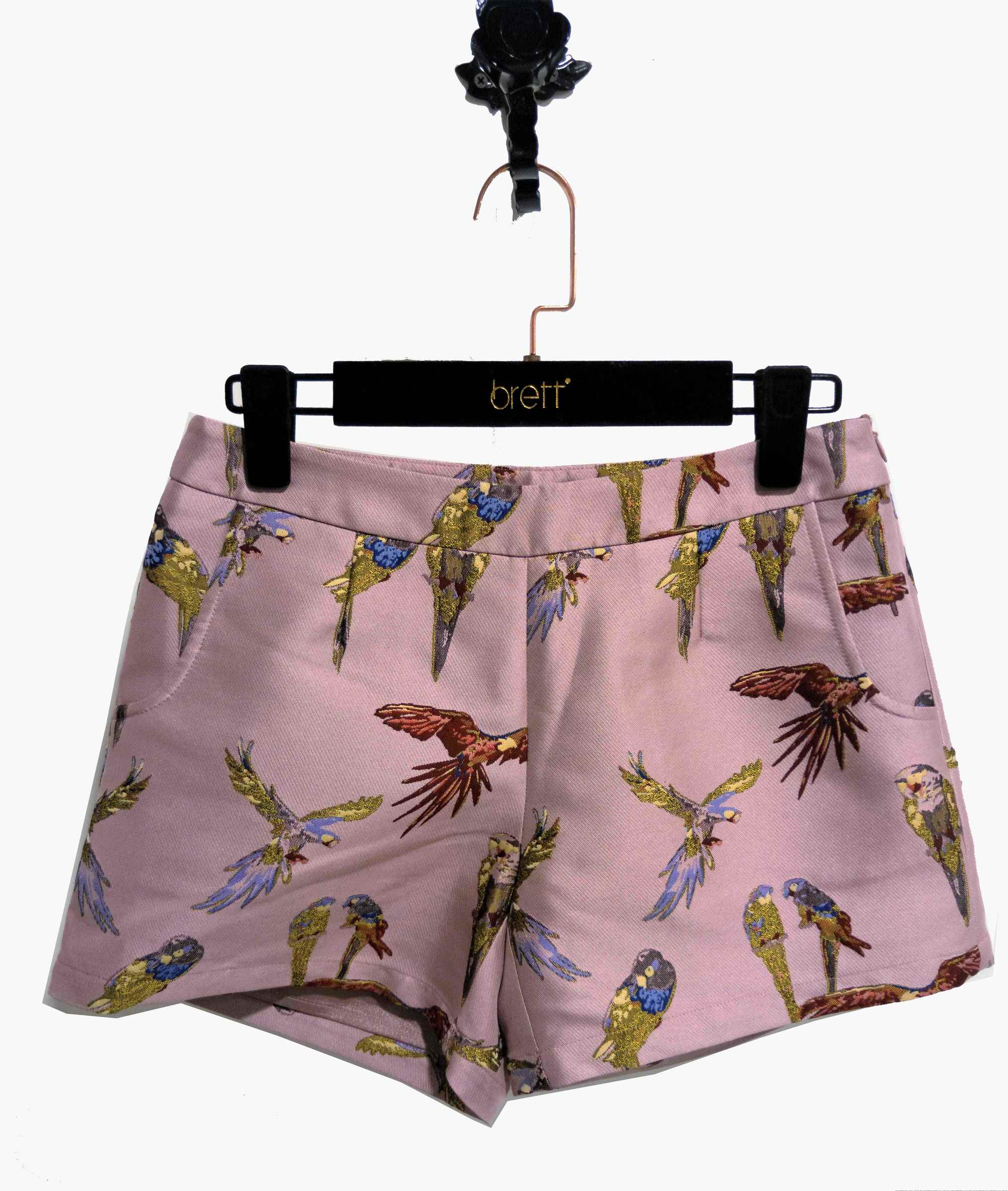 Latest shorts for fashion embroidered pink ladies shorts with spring design hot pants (Copy).jpg
