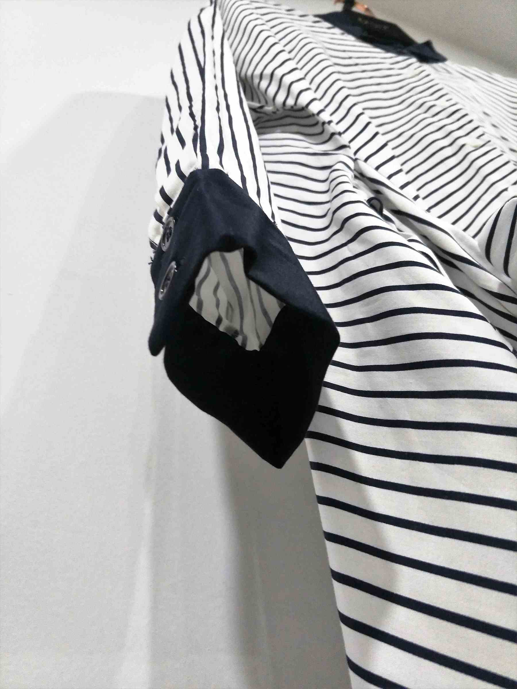 18111617-休閒藍白條紋綁帶襯衫連衣裙 (5).jpg
