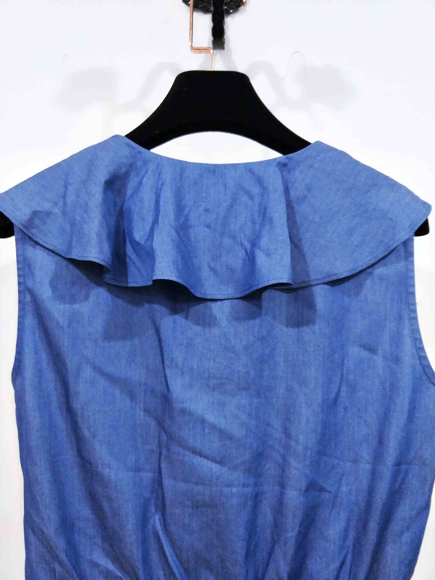 E63296SD-荷葉斜邊胸前裝飾拉皺下擺天絲混紡連衣裙-女裝代工 (10).jpg
