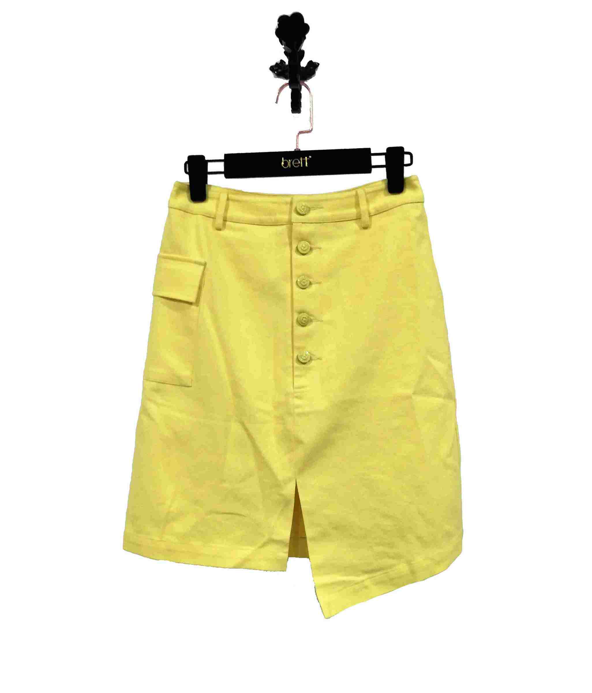 黃色斜紋單邊口袋裙子 (1).jpg