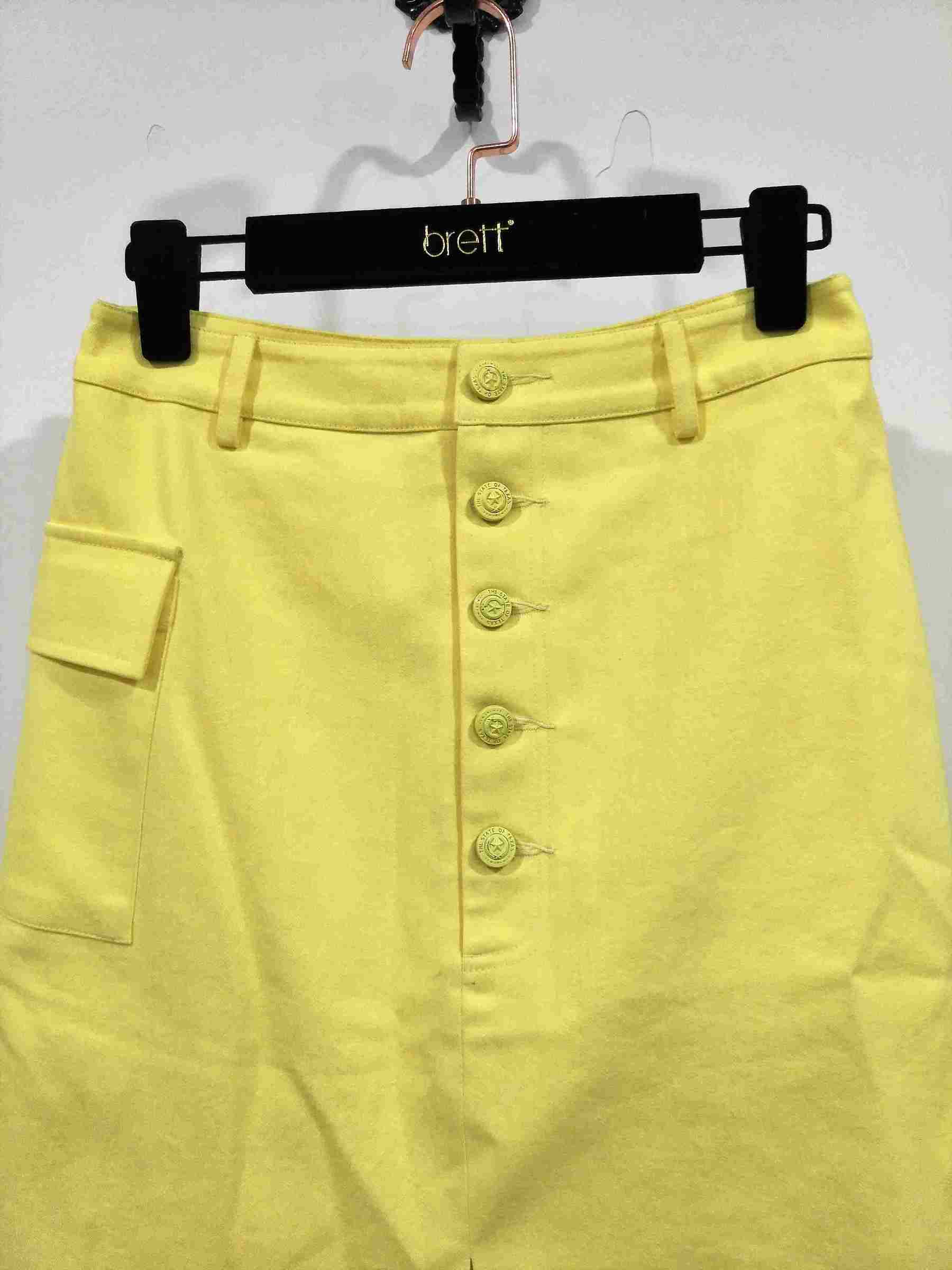 黃色斜紋單邊口袋裙子 (7).jpg