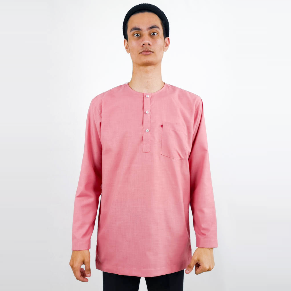 Kurta Perfect Pink  Baju  Batik  Lelaki  Nohbatik