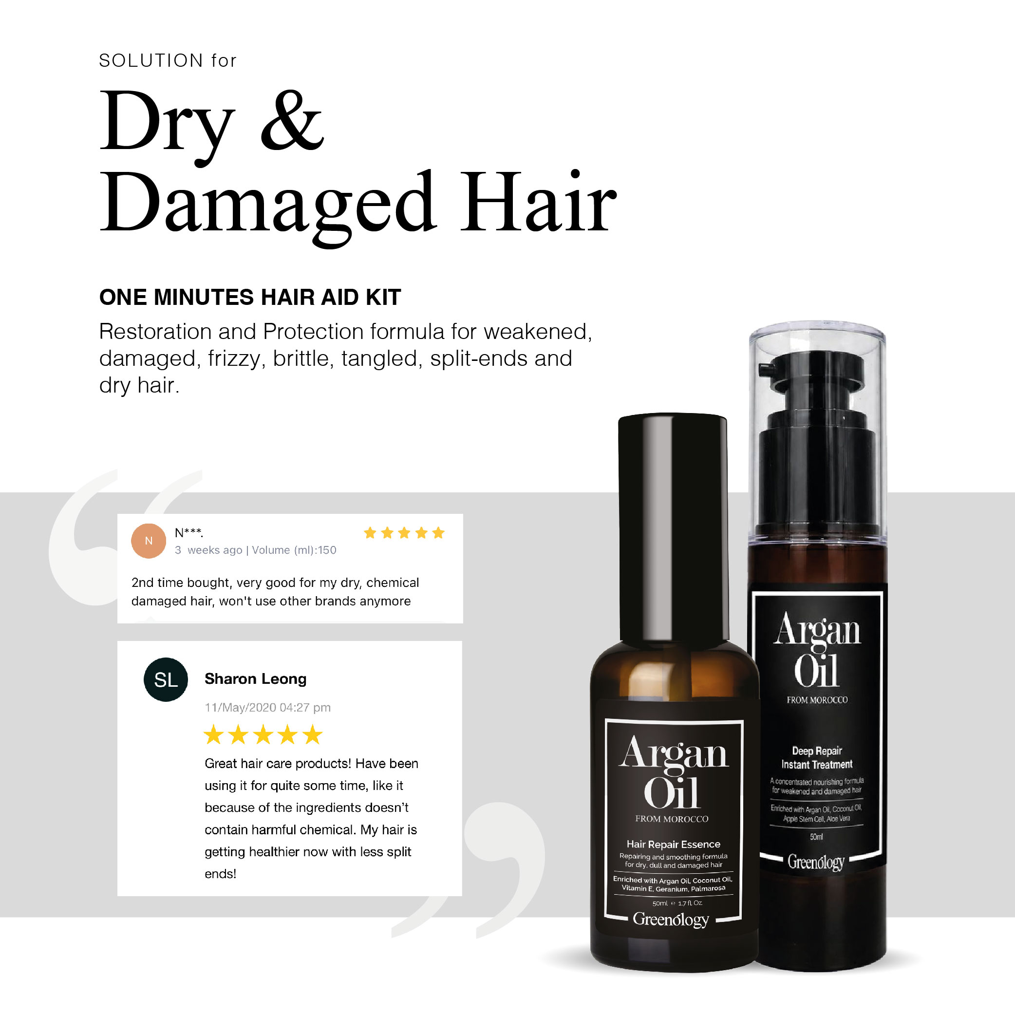 Hair Aid Kit for dry and damaged hair