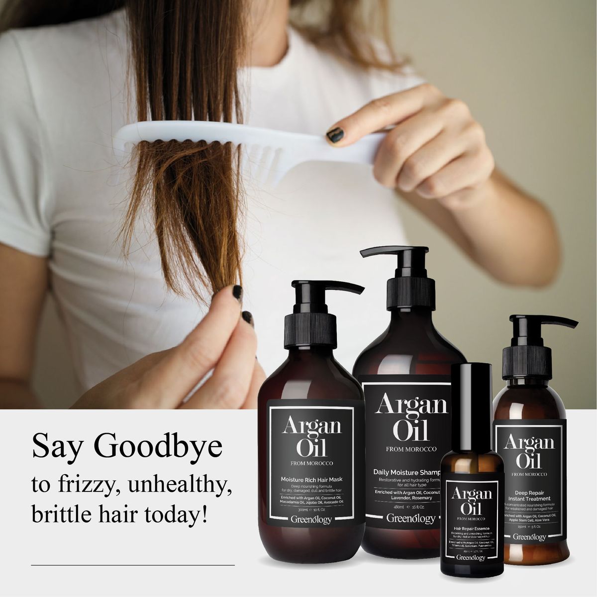 Say Goodbye to frizzy, unhealthy and brittle hair today!