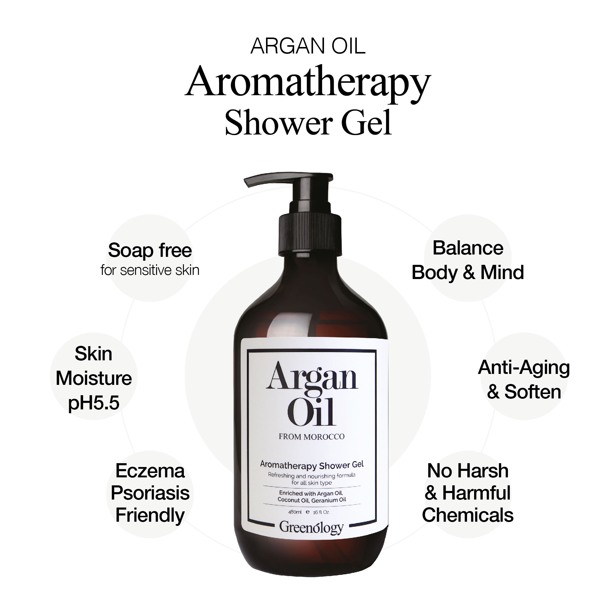 Greenology Argan Oil Aromatherapy Shower Gel