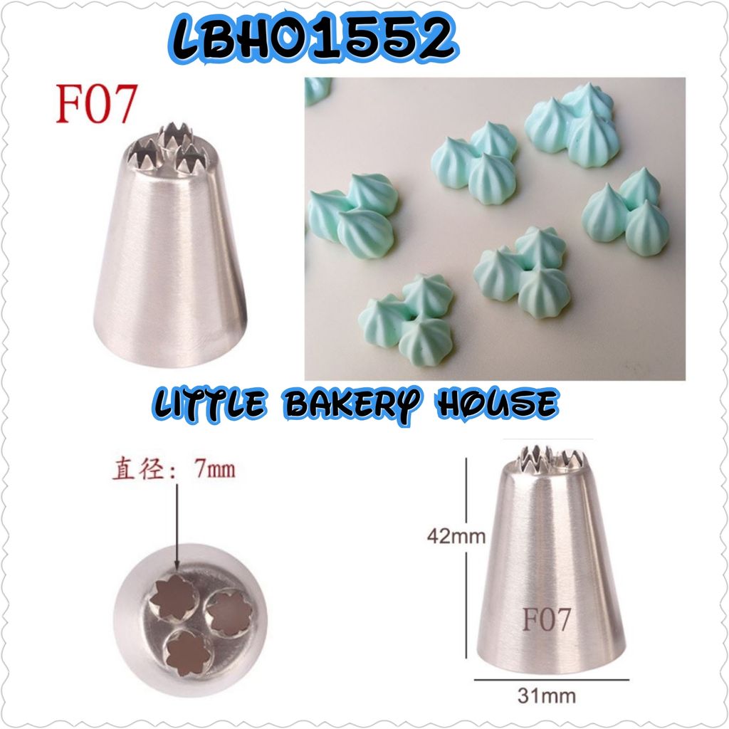 Lbh 不锈钢三孔星型挤花嘴 Little Bakery House