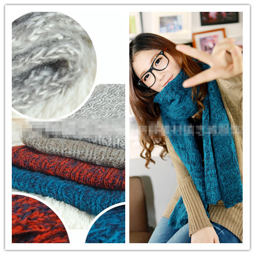 Ready stock DT200=winter couple mixed color mohair wool scarf秋冬情侣混色马海毛毛线围巾