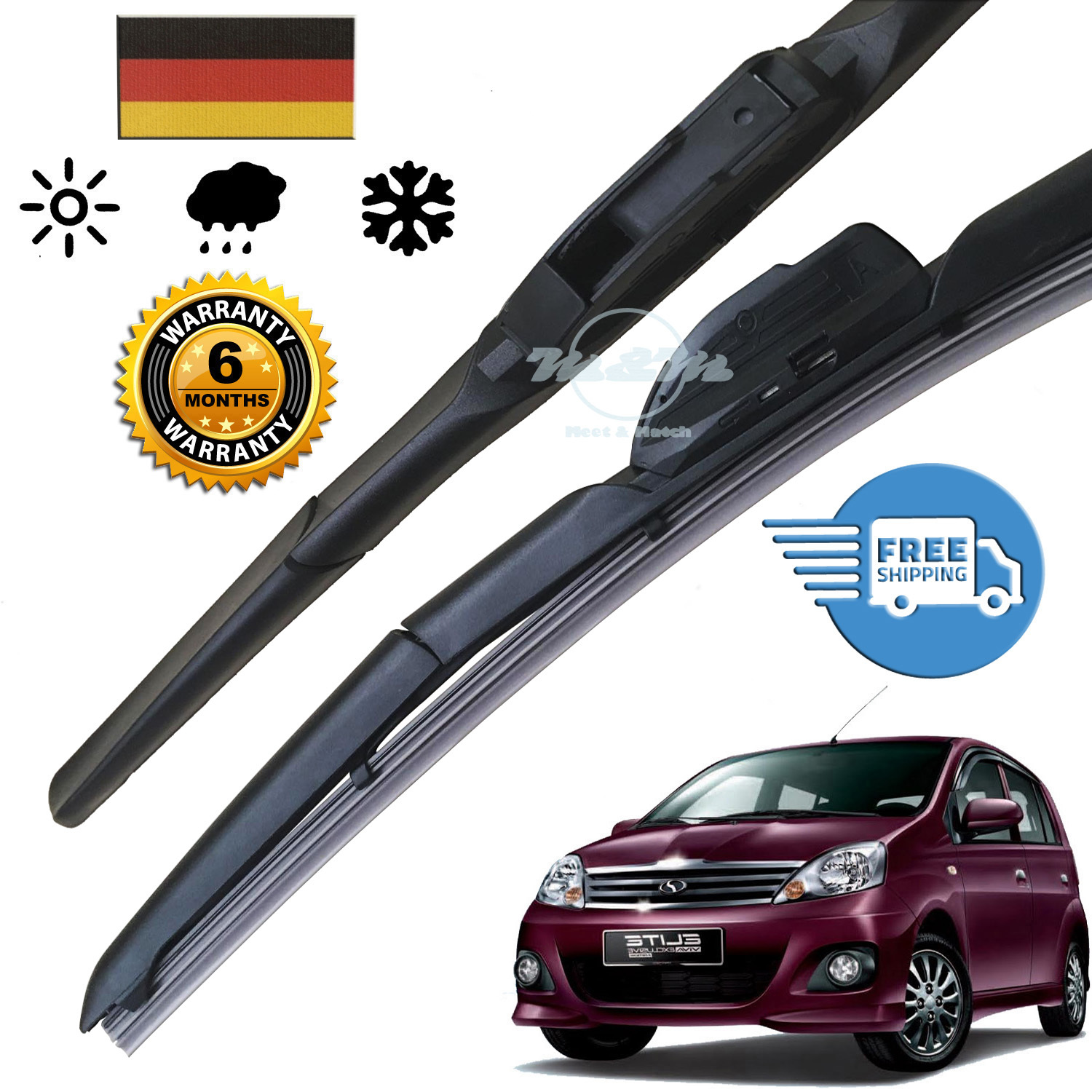 Perodua Viva VDen High Quality Silicone Wiper 20" / 14 