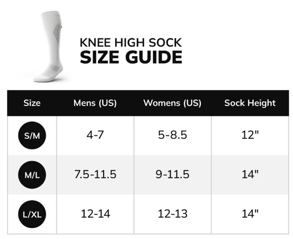 outway knee high size chart