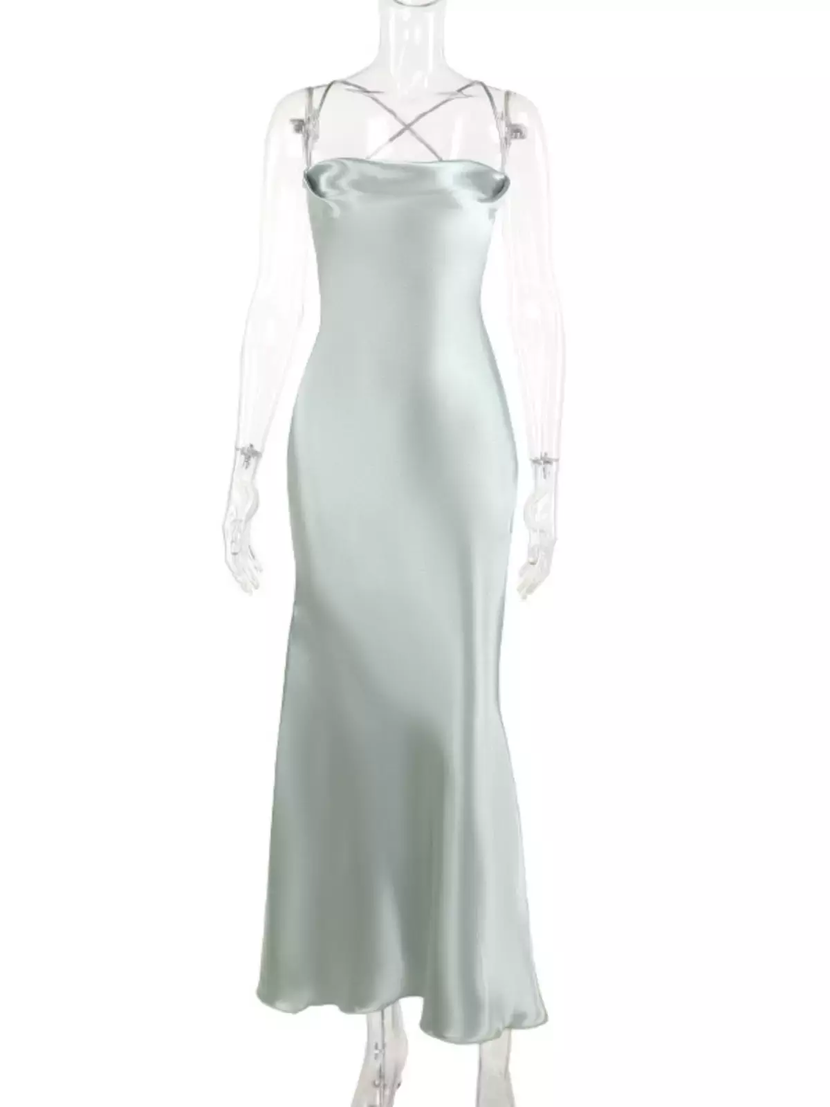 Allure Backless Dress_ light green4