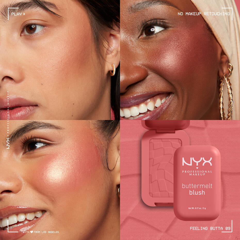 NYX-Professional-Makeup-BUTTERMELT-BLUSH-09-FEELING-BUTTA-0800897257668-Application-Elijah-Khadija-Nathalie