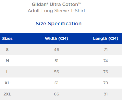 GILDAN ULTRA longsleeve size