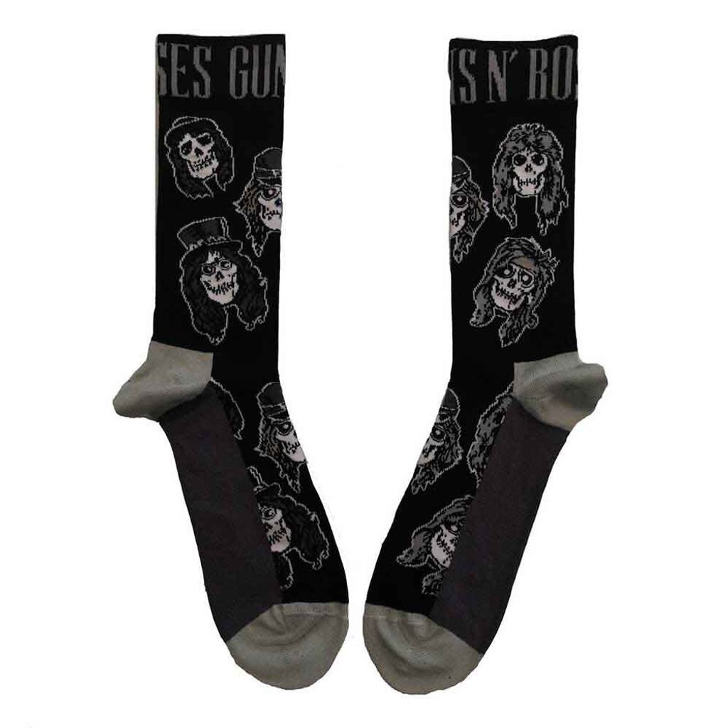 Guns N' Roses-Skulls Band Monochrome Socks 2