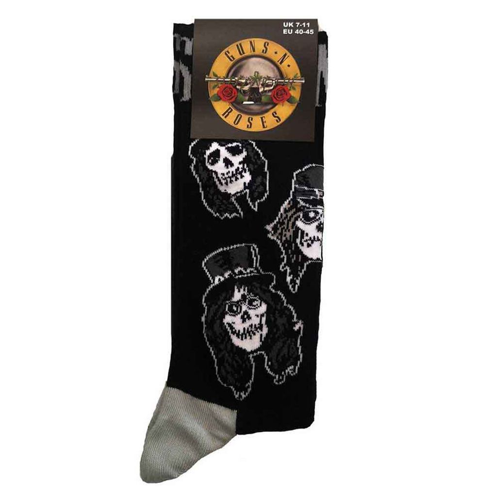 Guns N' Roses-Skulls Band Monochrome Socks 3