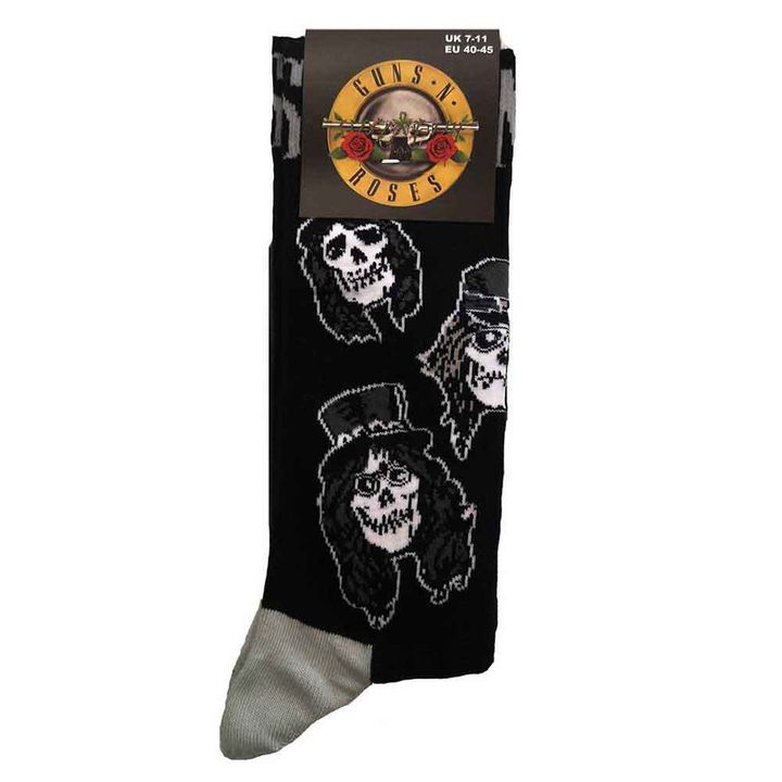 Guns N' Roses-Skulls Band Monochrome Socks 3