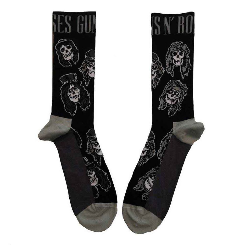 Guns N' Roses-Skulls Band Monochrome Socks 1