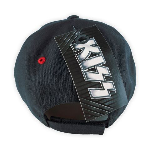 Kiss-Red On White Logo Puff Embroidered Baseball Cap (3)