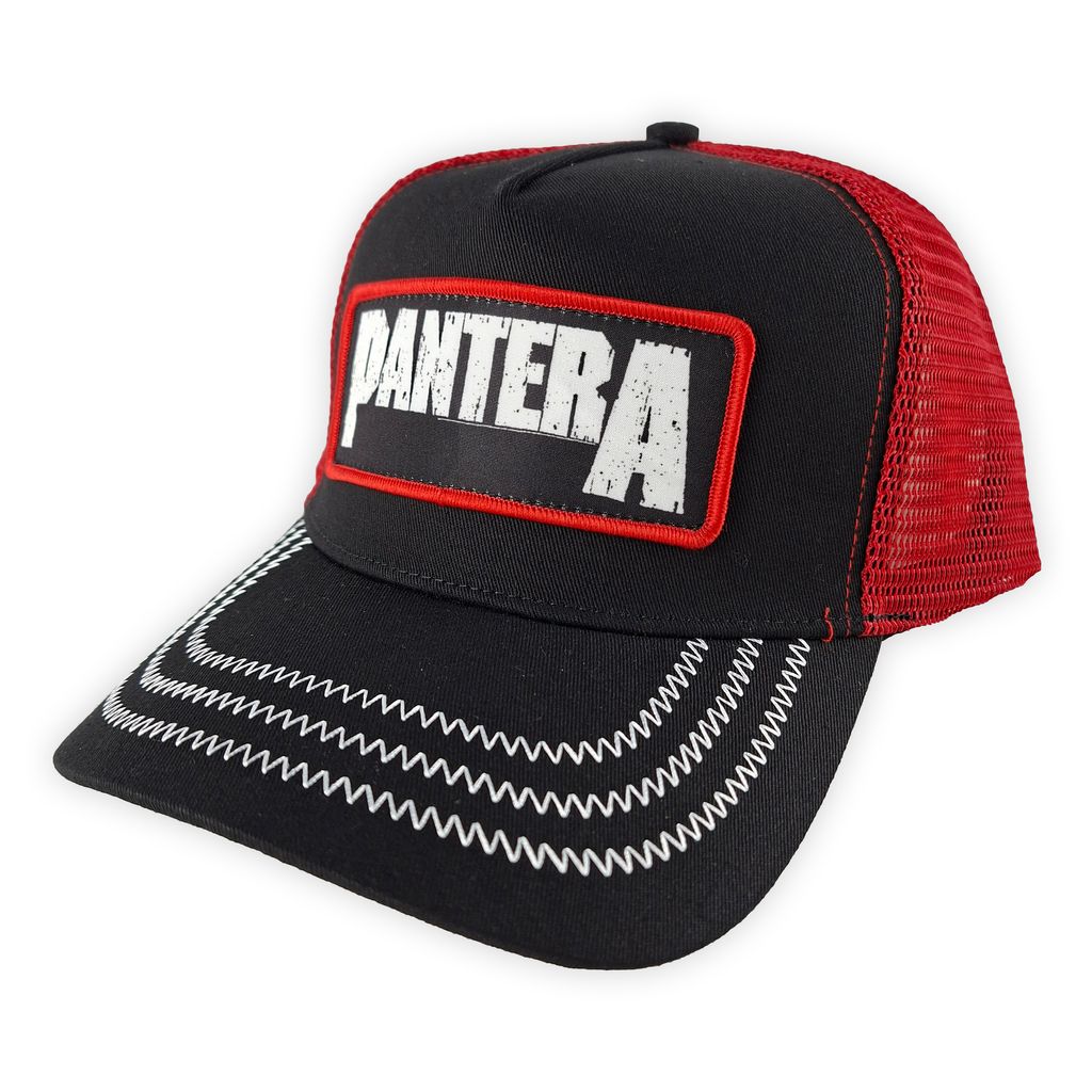Pantera-B&W Patch BLRED Mesh Back Cap (1)