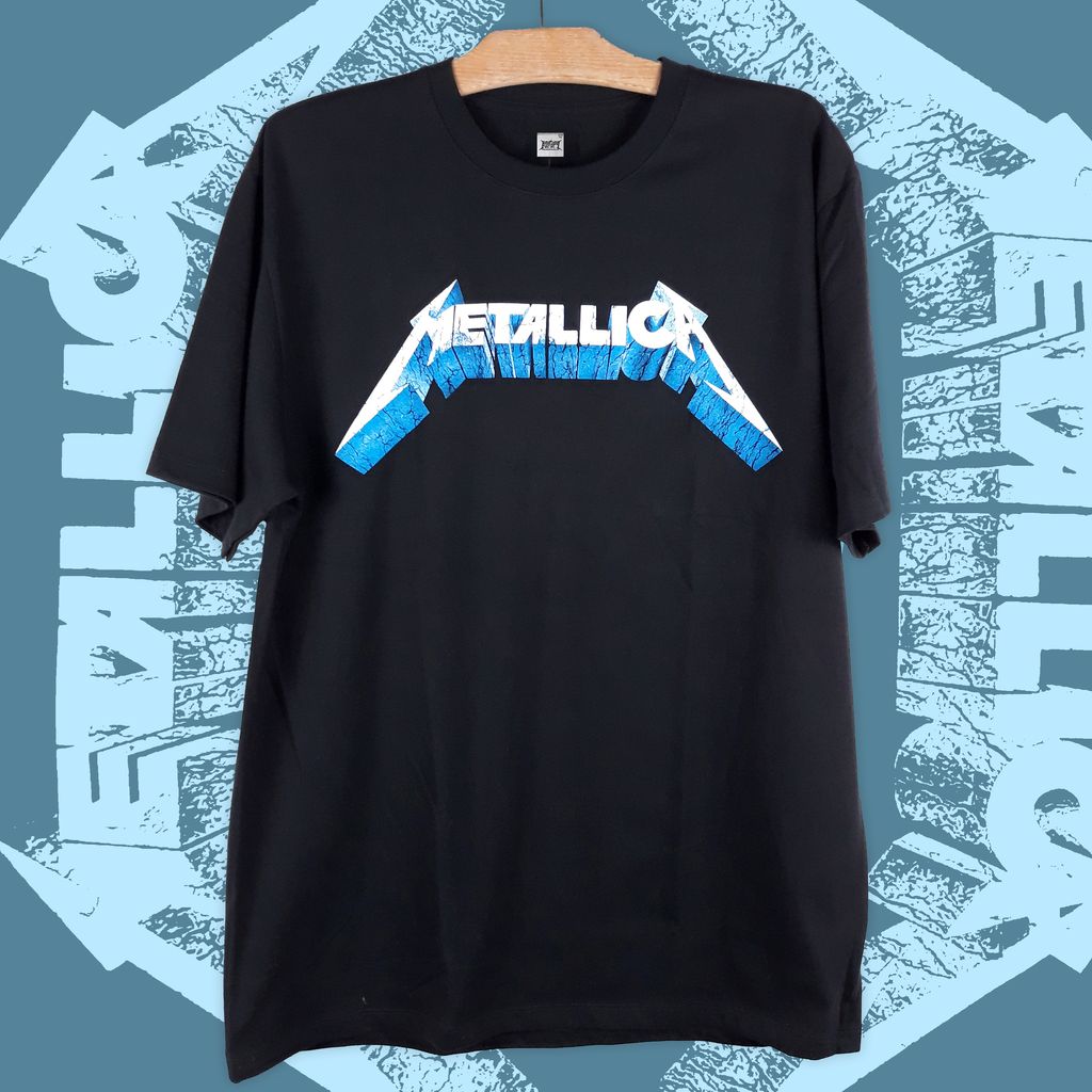 Metallica-plain blue logo Tee 1
