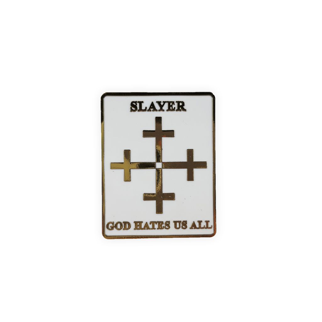Slayer-God hates us all metal pin (1)