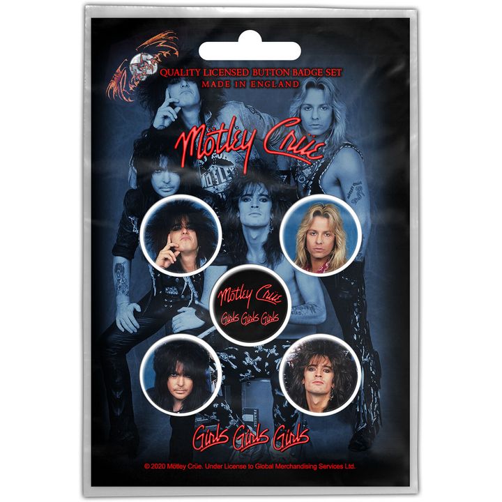 Motley Crue-Girls, Girls, Girls Button Badge Pack
