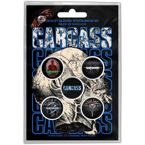 Carcass-Necro Head Button Badge Pack