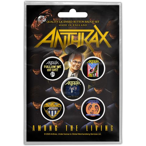 ANTHRAX-AMONG THE LIVING Button Badge Pack