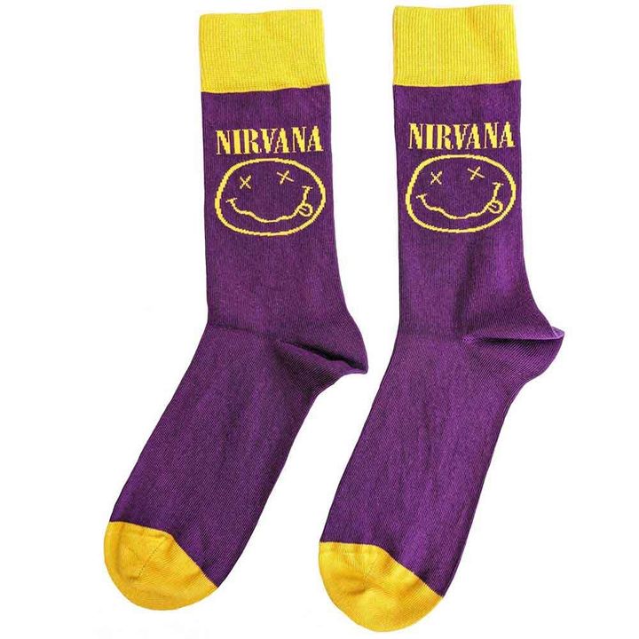 NIRVANA UNISEX ANKLE SOCKS YELLOW HAPPY FACE 2