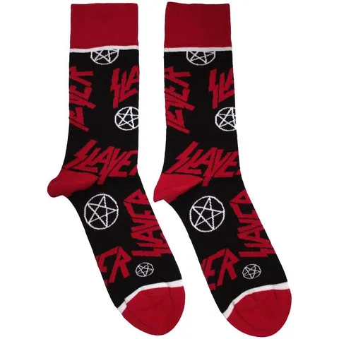 SLAYER UNISEX ANKLE SOCKS LOGOS AND PENTEGRAMS 1