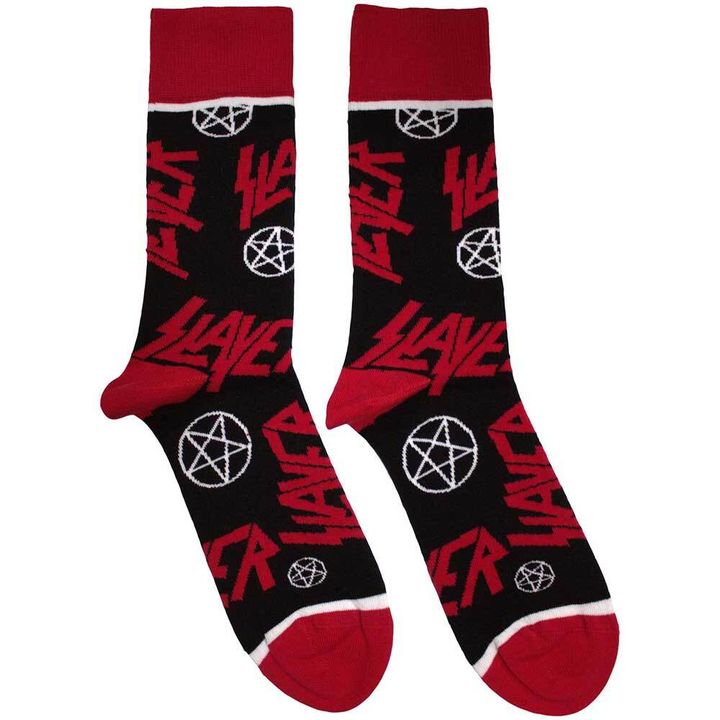 SLAYER UNISEX ANKLE SOCKS LOGOS AND PENTEGRAMS 1