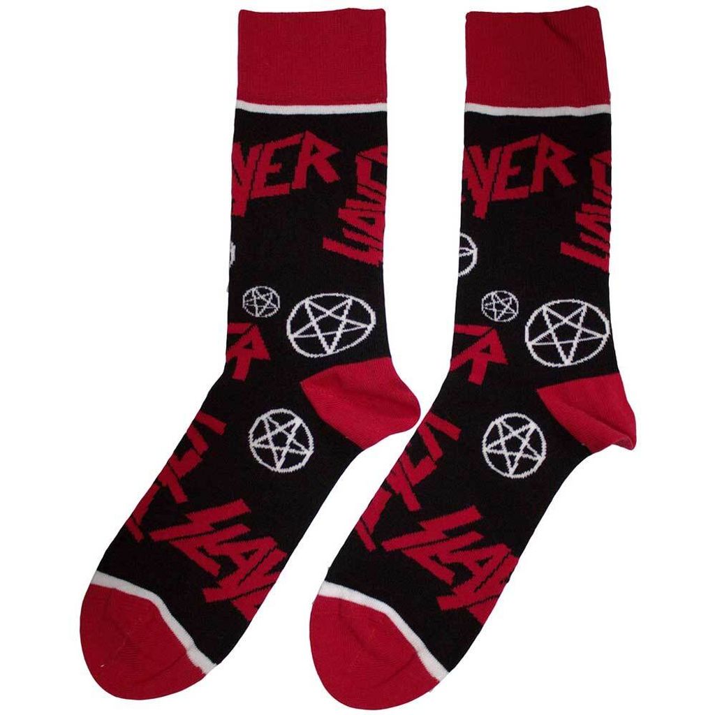 SLAYER UNISEX ANKLE SOCKS LOGOS AND PENTEGRAMS 2