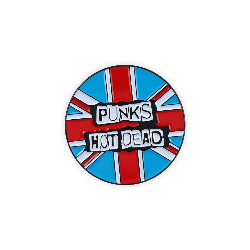 Punks not dead UK flag Metal Pin 1