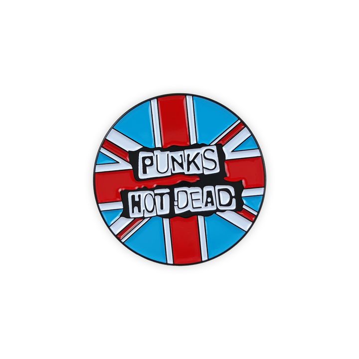 Punks not dead UK flag Metal Pin 1