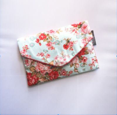 WS Handmade Fabric Clutch - Checkered Floral Pattern 2