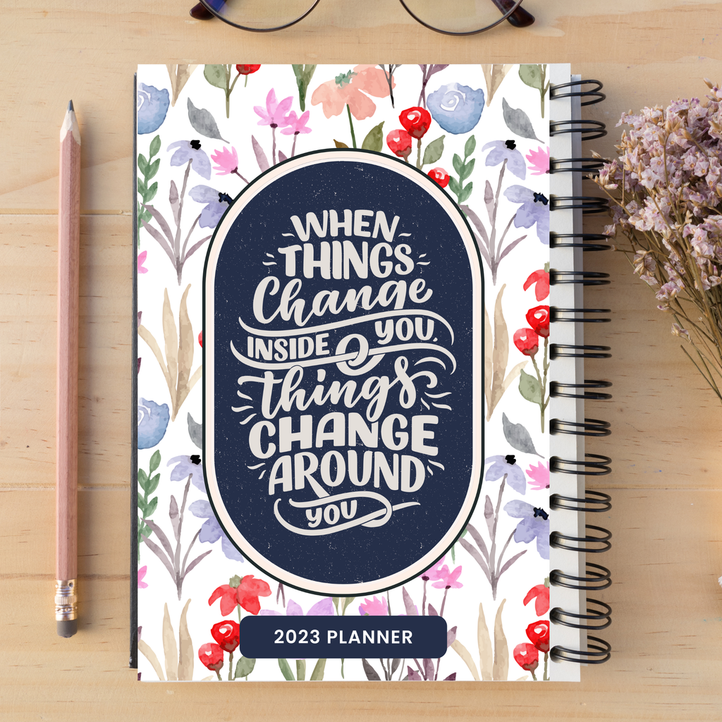 Printable Colorful Floral Pattern Planner Cover (Digital Download