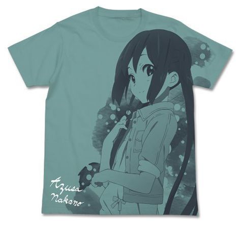K-on!! Azusa All Print T-shirt - Sage Blue.jpg