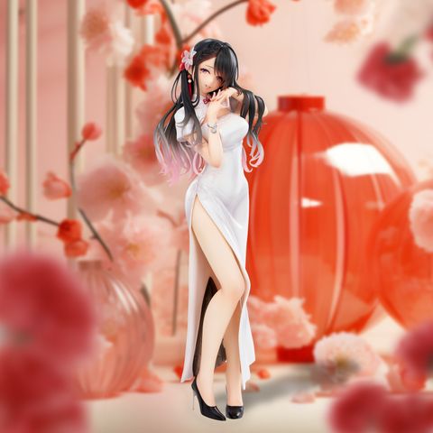 Healing-type white chinese dress lady  Scale figure