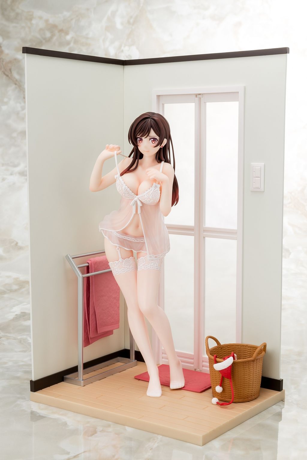 16 scaled pre-painted figure Rent-A-Girlfriend MIZUHARA Chizuru in see-through lingerie figure Angel White Ver.