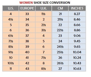 korean women's shoe size conversion