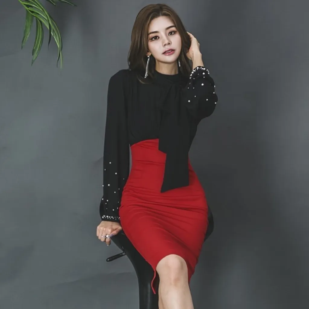New Arrival Dress Women Ol Slim Red Black Color One Piece Long Skirt Sporty Guys Online Store New Arrival Dress Women Ol Slim Red Black Color One Piece Long Skirt Sporty Guys Online Store