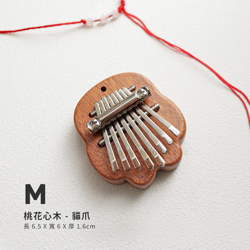 網拍圖_迷你卡林巴_規格_紅繩_桃花心木貓爪